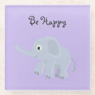 Be Happy Baby Elephant Glasuntersetzer