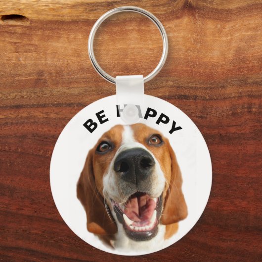 Be Happy Beagle Schlüsselanhänger (Vorderseite)
