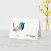 Be Happy - Bluebird mit Text Karte (Gelbe Blume)