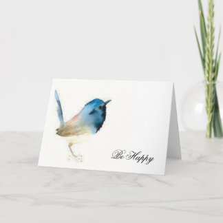Be Happy - Bluebird mit Text Karte