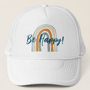 Be Happy Boho Rainbow Trucker hat Truckerkappe