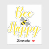 Be Happy Bumble Bee | Custom Cut Vinyl Aufkleber (Blatt)