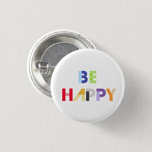 Be Happy Button (Vorne & Hinten)