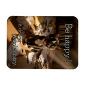 Be Happy Cat - Paper Mess Edition Magnet (Horizontal)