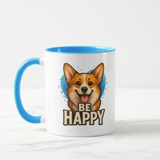 Be Happy Corgi Cute Dog Lover Design for Positive Tasse (Links)