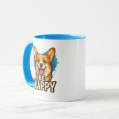 Be Happy Corgi Cute Dog Lover Design for Positive Tasse (Vorderseite Links)