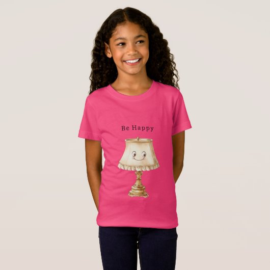 Be Happy Cute Smiling Lamp T-Shirt (Vorne ganz)