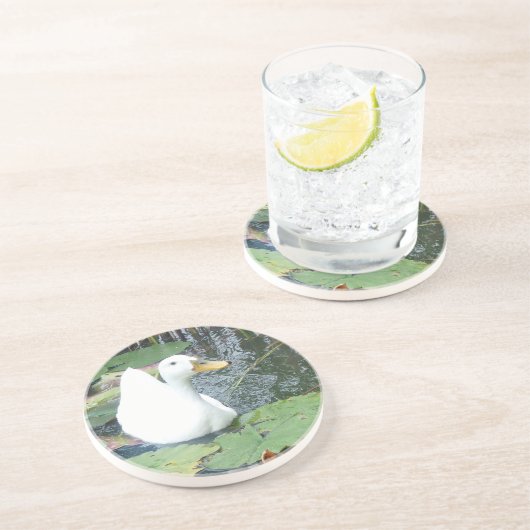 Be Happy Duck Sandstein Untersetzer (Seite)