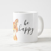 Be Happy Fox Jumbo-Tasse (Vorderseite Rechts)