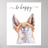 Be Happy Fox Kinderzimmer Child Woodland Poster (Vorne)