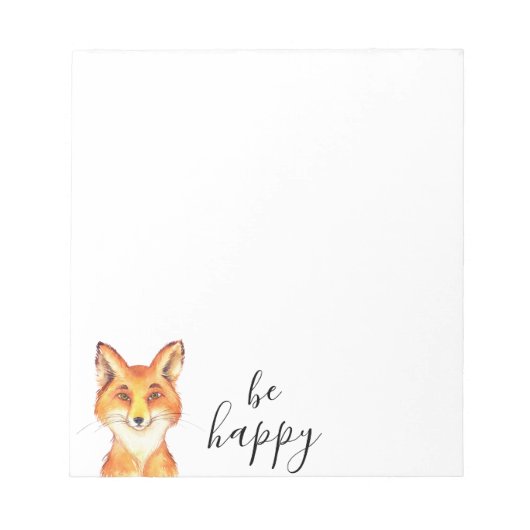 Be Happy Fox Notizblock (Vorderseite)