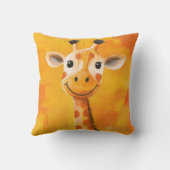 Be Happy Giraffe Yellow Orange Kids Motivierend Kissen (Rückseite)