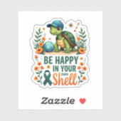 Be Happy In Your Own Shell Turtle Autism Awareness Aufkleber (Blatt)