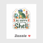 Be Happy In Your Own Shell Turtle Autism Awareness Aufkleber (Blatt)