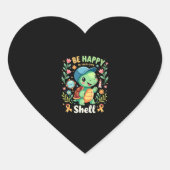 Be Happy In Your Own Shell Turtle Autism Awareness Herz-Aufkleber (Vorderseite)