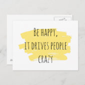Be Happy inspiration card Postkarte (Vorne/Hinten)