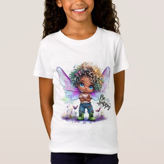 Be Happy Lil Fairy Kids T - Shirt (Vorderseite)
