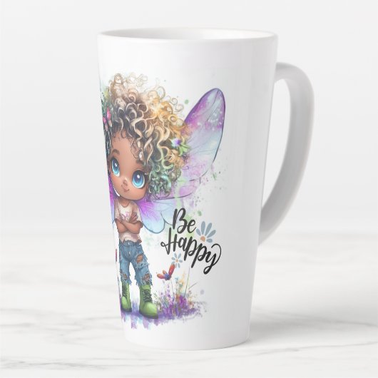 Be Happy Lil Fairy Latte Tasse (Rechte Ecke)