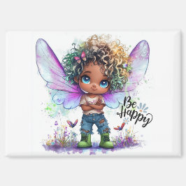 Be Happy Lil Fairy Magnet