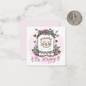 Be Happy Llama Mitteilungskarte (Vorderseite/Rückseite Beispiel)