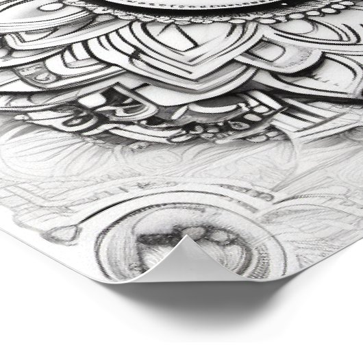 Be Happy Mandala Patster Poster (Ecke)