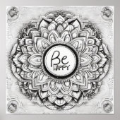 Be Happy Mandala Patster Poster (Vorne)