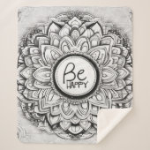 Be Happy Mandala Patterns Sherpadecke (Vorderseite)