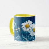 Be Happy mit Namen Tasse (Vorderseite Links)
