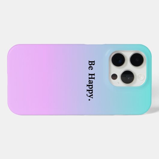Be Happy Pastel Gradient iPhone Case (Rückseite (Horizontal))