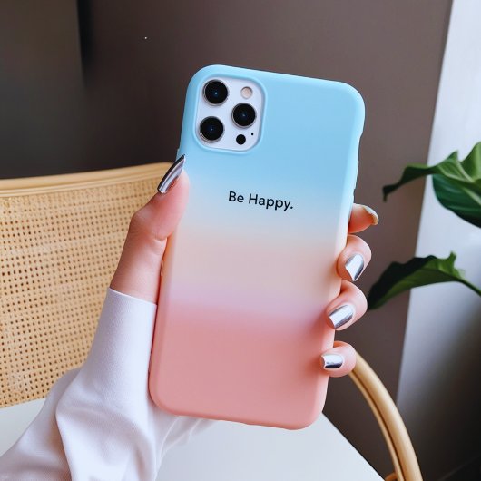 Be Happy Pastel Gradient iPhone Case Hülle