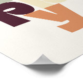 BE HAPPY Poster – Retro Bold Lettering Wall Art (Ecke)