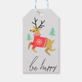 Be Happy Reindeer Geschenkanhänger (Vorderseite)