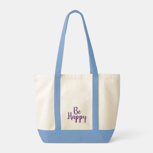 Be Happy Tote Bag Tragetasche (Rückseite)