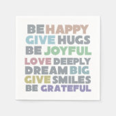 Be Happy Typografy Serviette (Vorderseite)