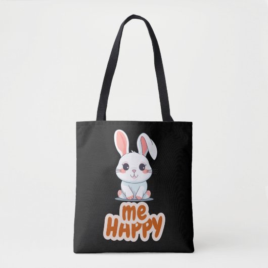 Be Happy Typografy Tasche (Vorderseite)