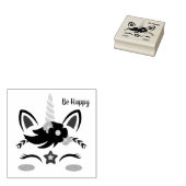 Be Happy Unicorn Gummistempel (Stempel)