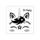 Be Happy Unicorn Gummistempel (Prägung)