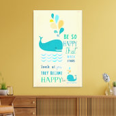 Be Happy Whale Leinwand (Insitu (Wohnzimmer))