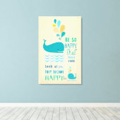 Be Happy Whale Leinwand (Insitu (Holzboden))