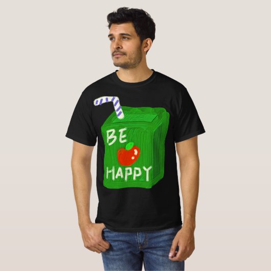 Be Happy With Apple Design T-shirts By Will Power (Vorne ganz)