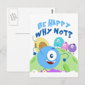 Be Happy Yum Yum Postkarte (Vorne/Hinten)