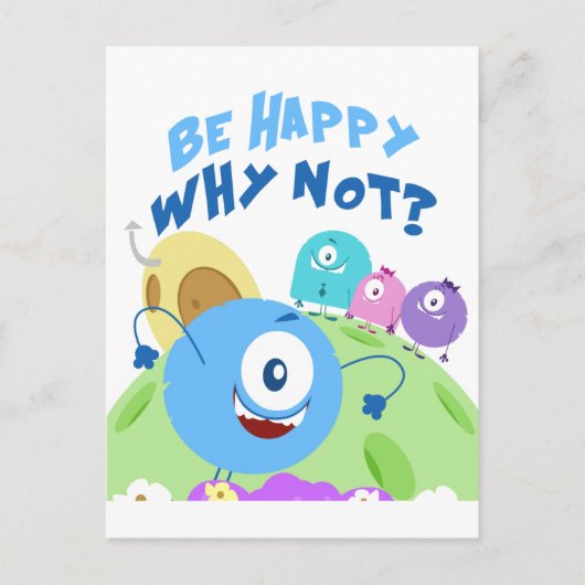 Be Happy Yum Yum Postkarte (Vorderseite)
