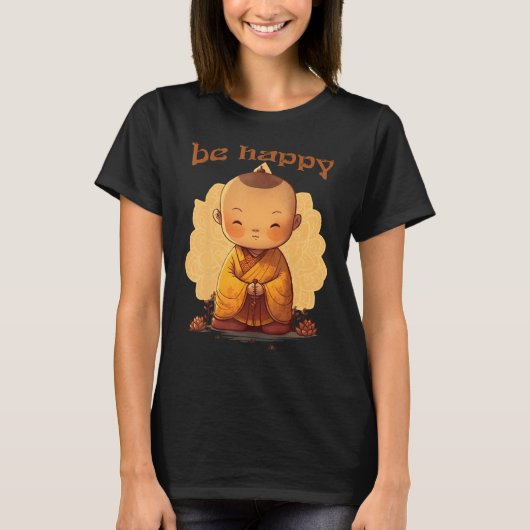 Be Happy  Zen Little Baby Buddha  Mandala T-Shirt (Vorderseite)