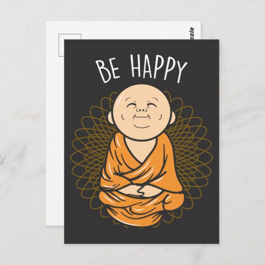 Be Happy Zen Little Buddha Mandala Buddhist Postkarte (Vorne/Hinten)