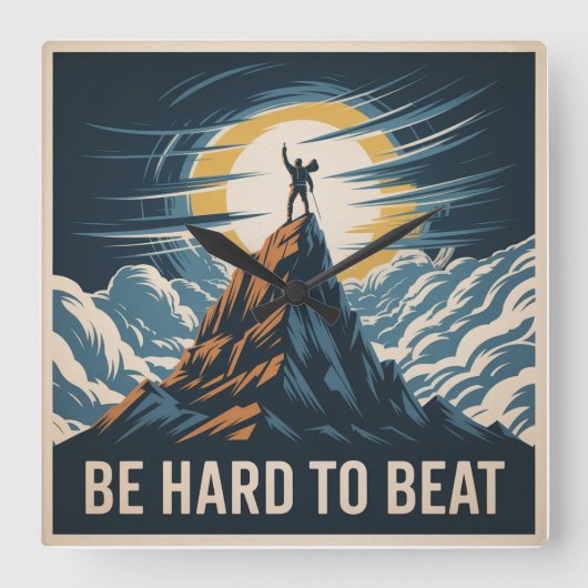 Be Hard To Beat Quadratische Wanduhr (Vorderseite)