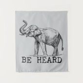 Be Heard Cute Elephant Wandteppich (Vorderseite)