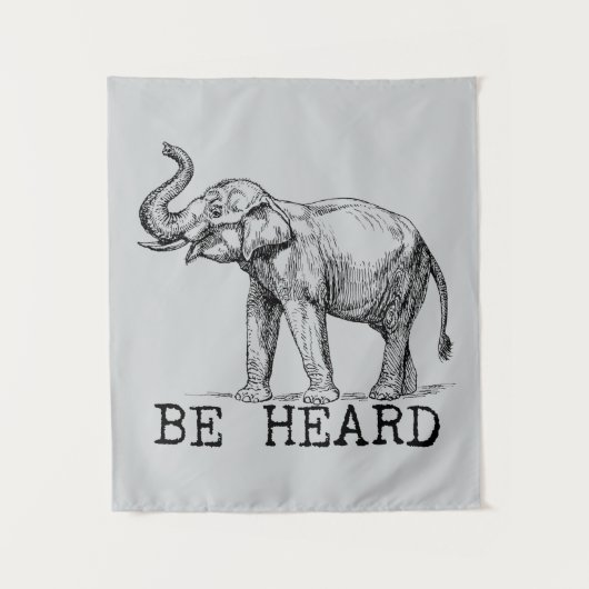 Be Heard Cute Elephant Wandteppich (Vorderseite)