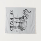 Be Heard Cute Elephant Wandteppich (Vorderseite (Horizontal))