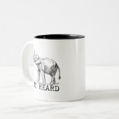 Be Heard Cute Elephant Zweifarbige Tasse (Vorderseite Links)
