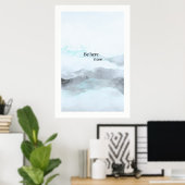 Be Here Now – Modern Minimalist Mountain Poster (Heimbüro)